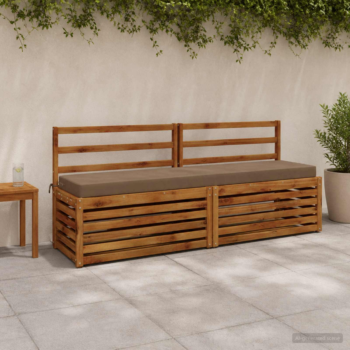 Bench Cushions SOEST 2 pcs 100% Polyester Taupe 170 x 40 x 8 cm