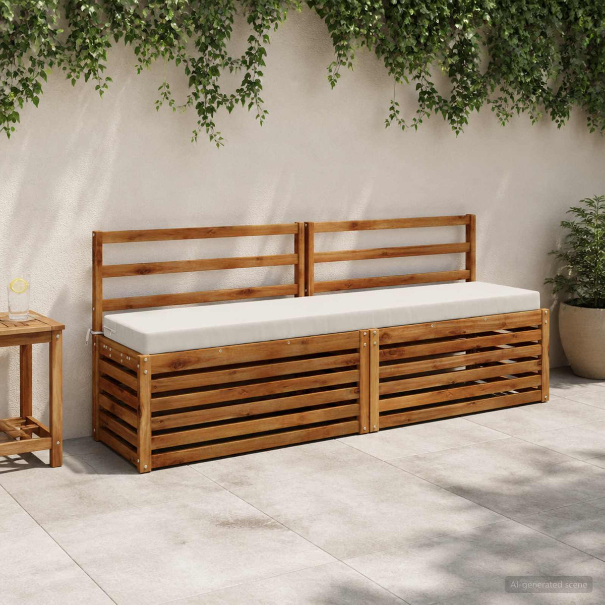 2-Piece Bench Cushions SOEST 2 pcs 100% Polyester White