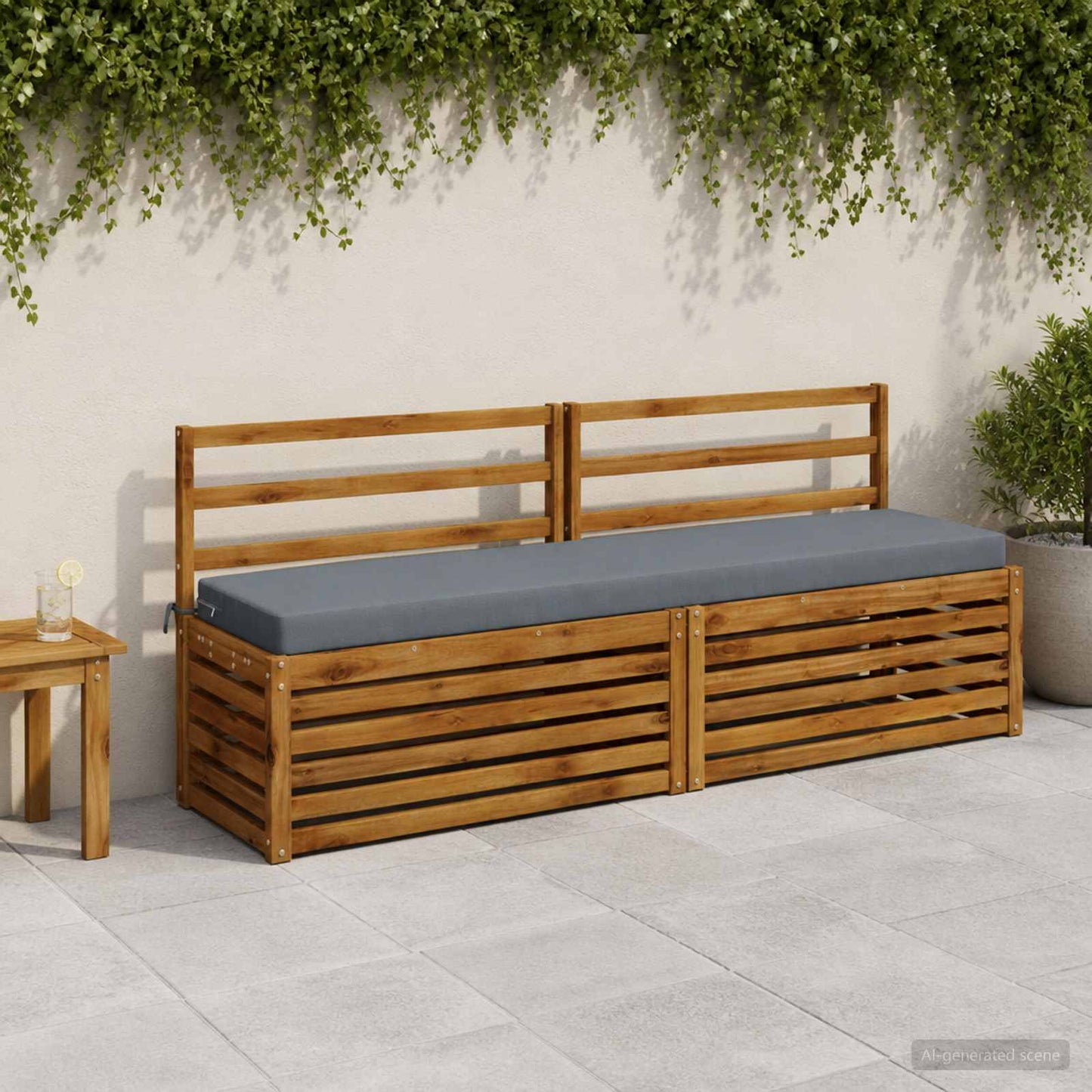 2-Piece Bench Cushions SOEST 2 pcs 100% Polyester Blue