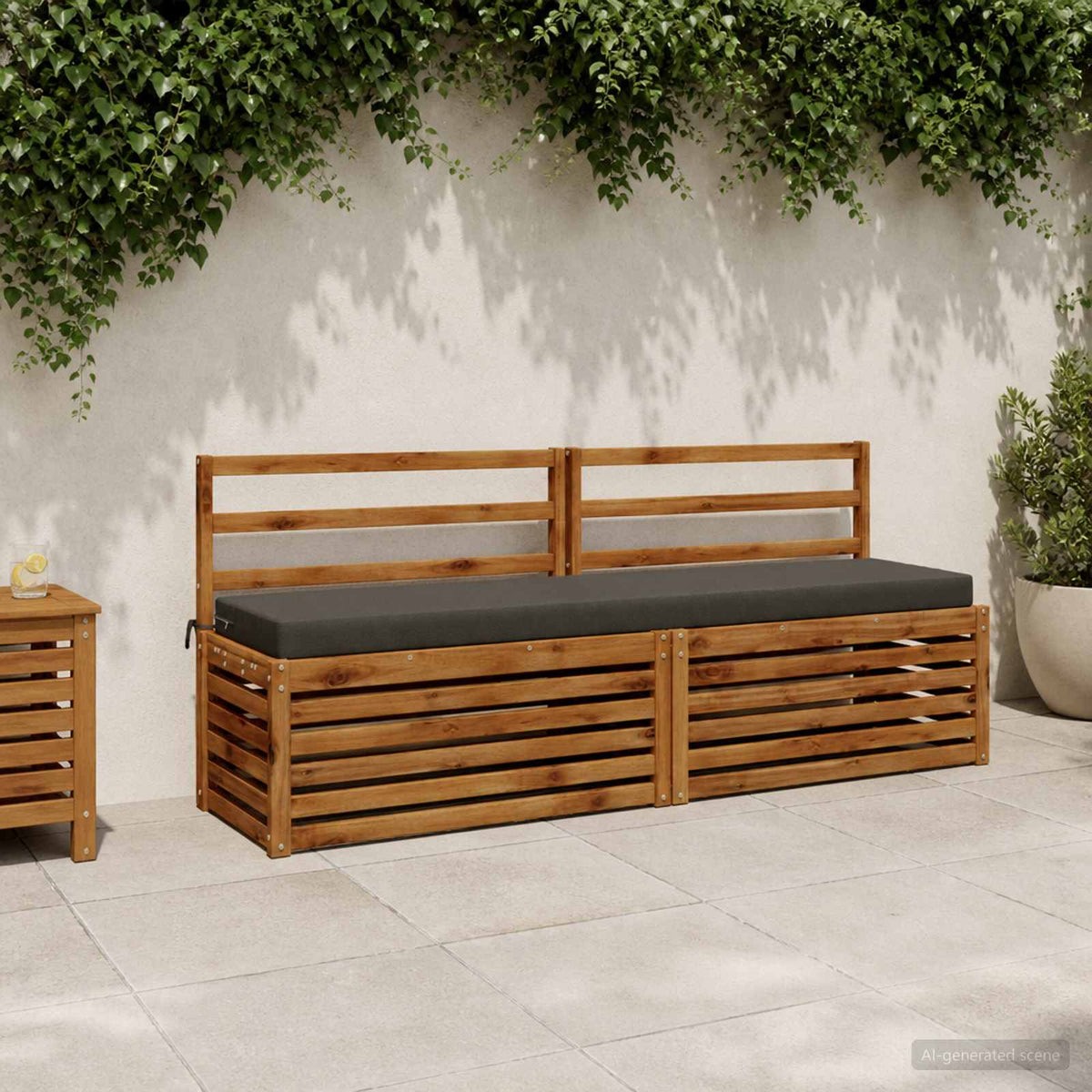 Bench Cushion SOEST 100% Polyester Anthracite 170 x 40 x 8 cm