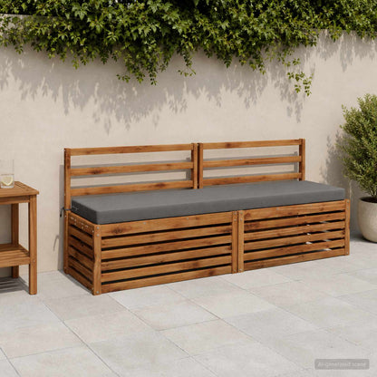 Bench Cushion SOEST 100% Polyester Grey 170 x 40 x 8 cm