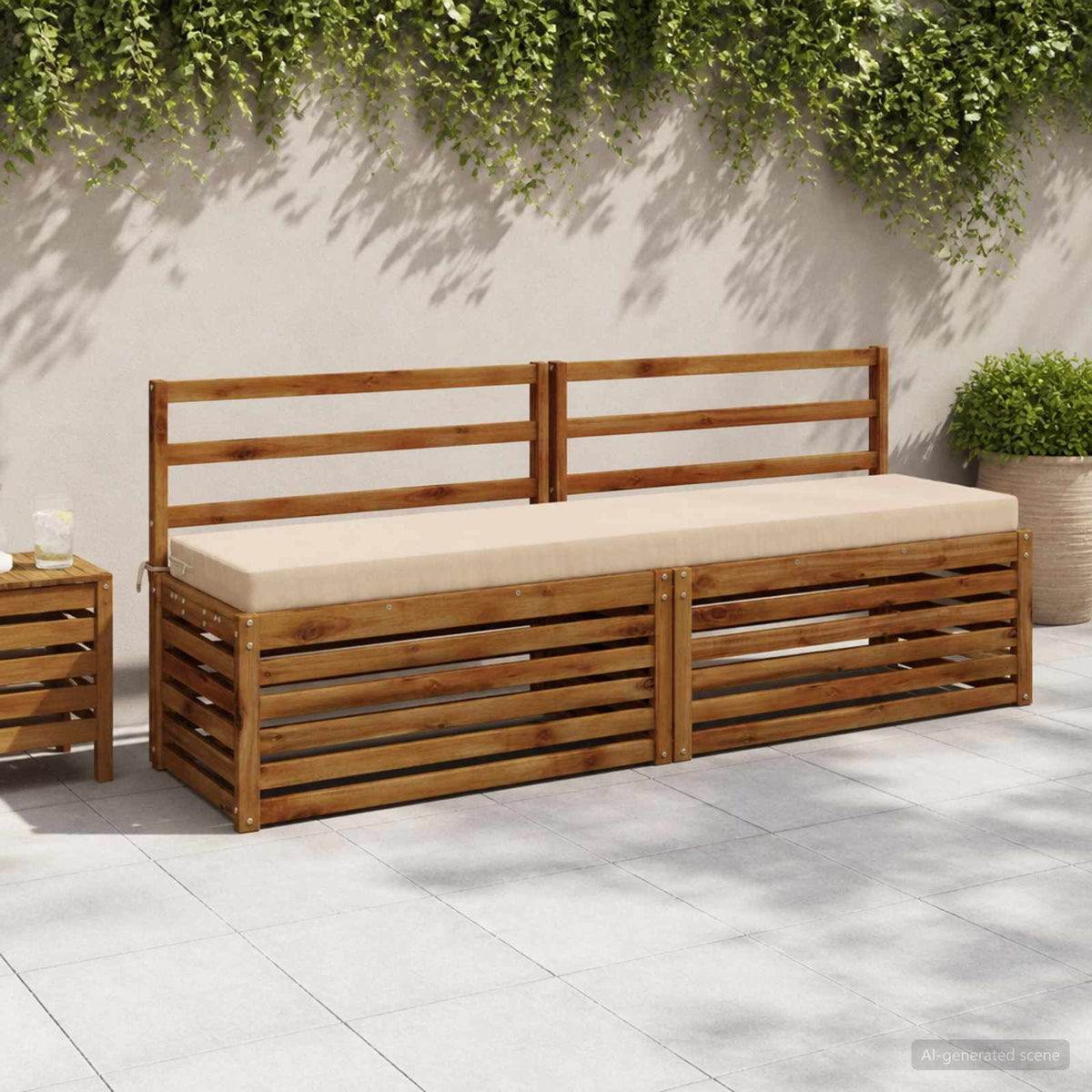 Bench Cushions SOEST 2 pcs 100% Polyester Cream 180 x 40 x 8 cm