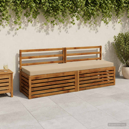 2-Piece Bench Cushions SOEST 2 pcs 100% Polyester Beige