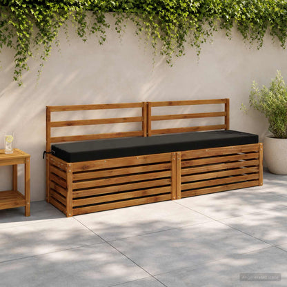 Bench Cushion SOEST 100% Polyester Black 180 x 40 x 8 cm