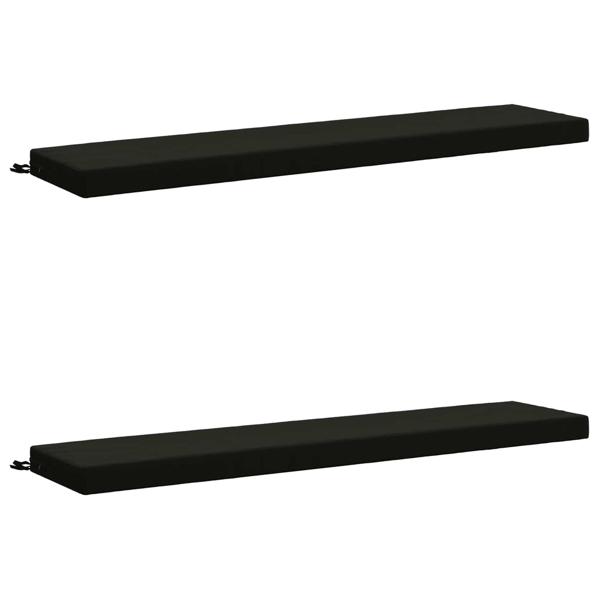 Bench Cushions SOEST 2 pcs 100% Polyester Black 170 x 40 x 8 cm