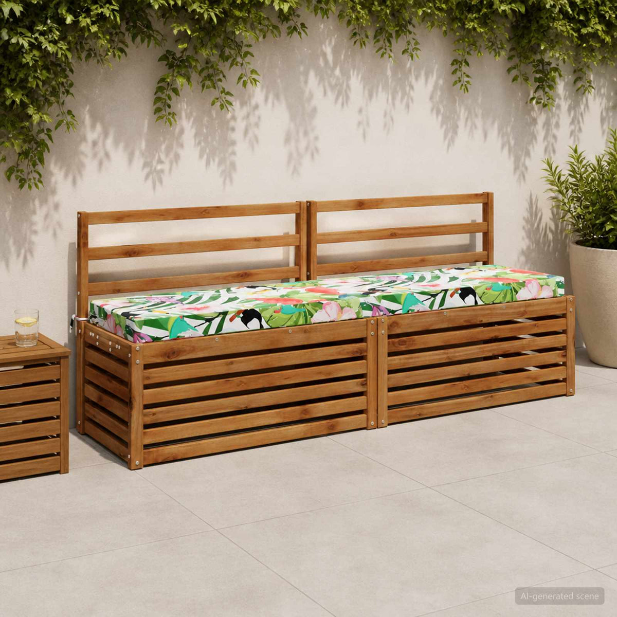 Bench Cushions SOEST 2 pcs 100% Polyester Multicolour