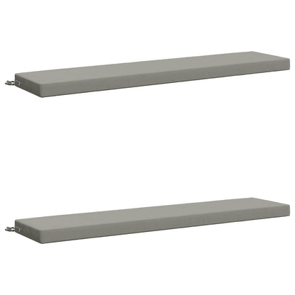 Bench Cushions SOEST 2 pcs 100% Polyester Grey 170 x 40 x 8 cm