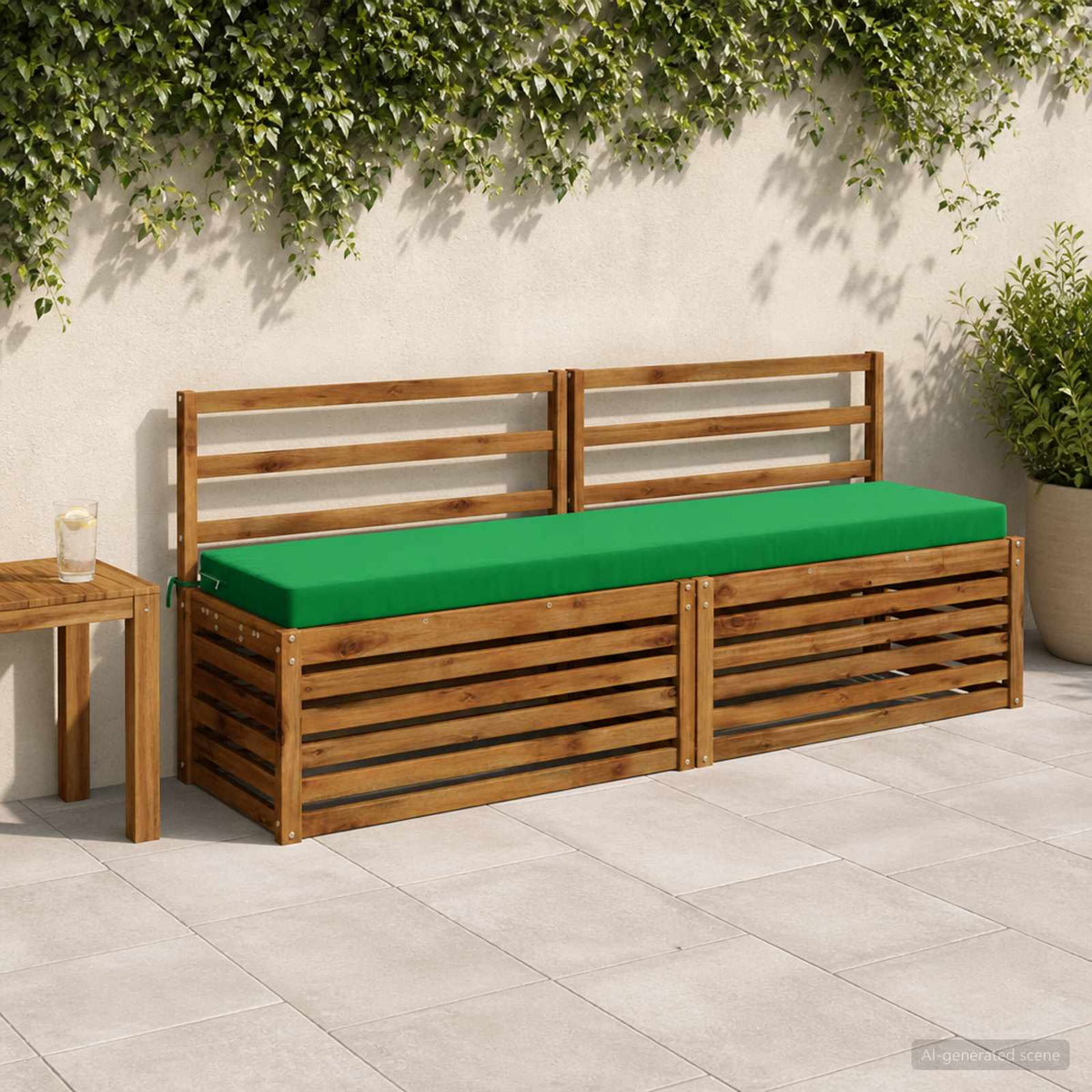 Bench Cushions SOEST 2 pcs 100% Polyester Green 170 x 40 x 8 cm