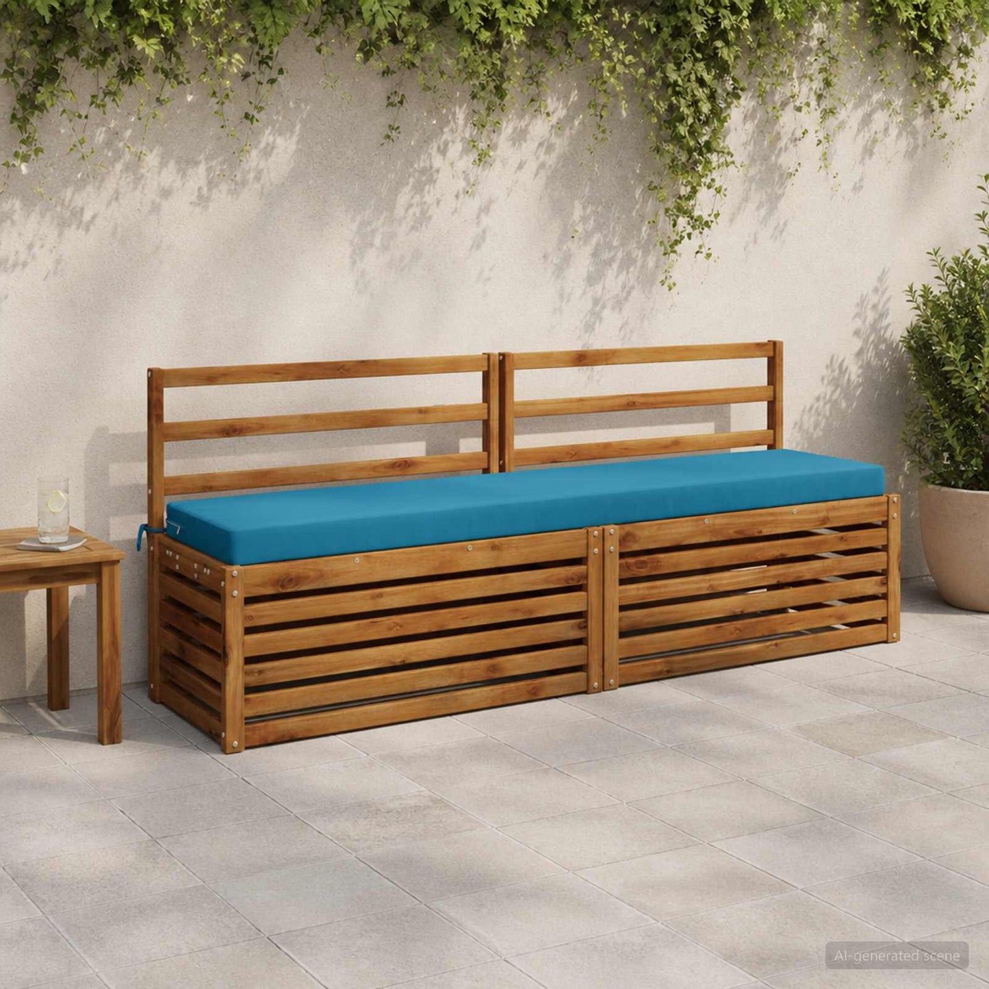 Bench Cushion SOEST 100% Polyester Light Blue 180 x 40 x 8 cm