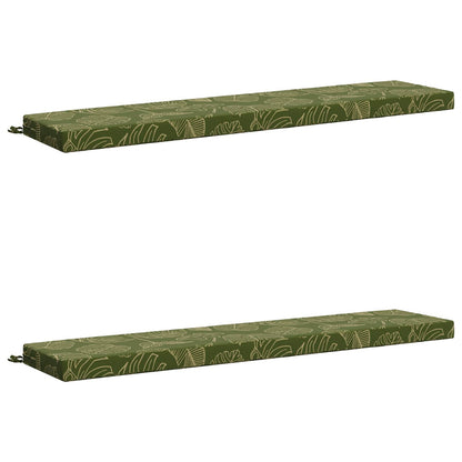 2-Piece Bench Cushions SOEST 2 pcs 100% Polyester Leaf Design