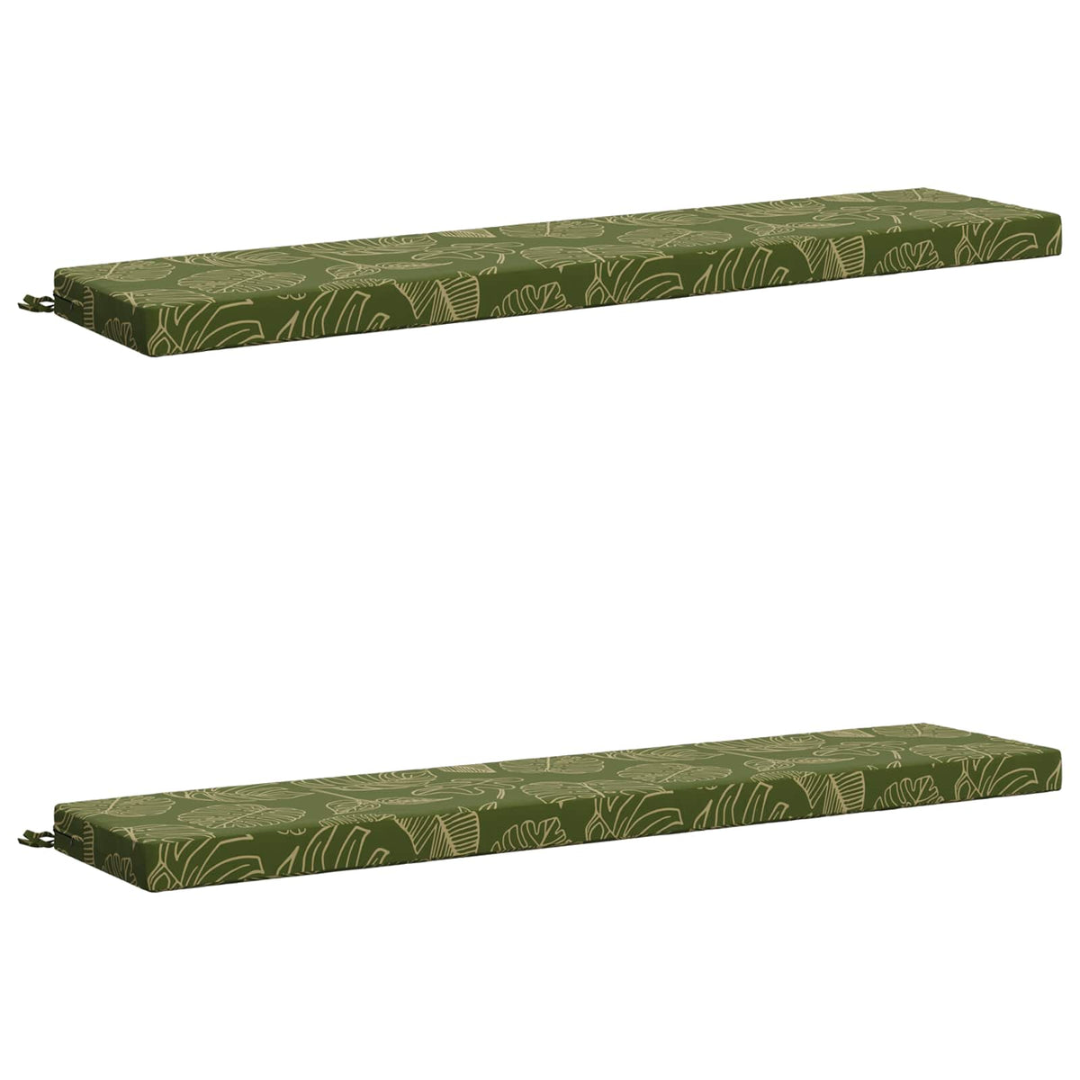 Bench Cushions SOEST 2 pcs 100% Polyester Leaf Design