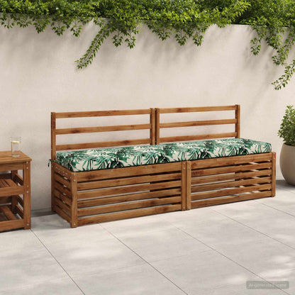 2-Piece Bench Cushions SOEST 2 pcs 100% Polyester Leaf Pattern