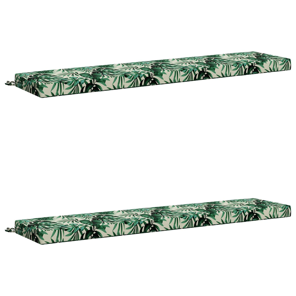 2-Piece Bench Cushions SOEST 2 pcs 100% Polyester Leaf Pattern