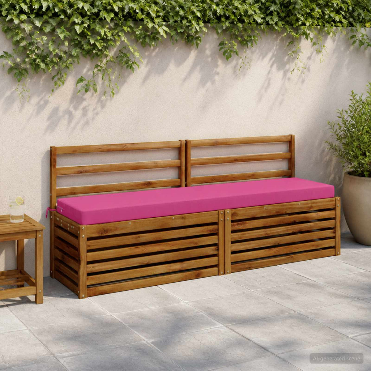 Bench Cushion SOEST 100% Polyester Pink 170 x 40 x 8 cm