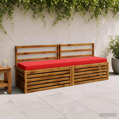 Bench Cushions SOEST 2 pcs 100% Polyester Red 180 x 40 x 8 cm