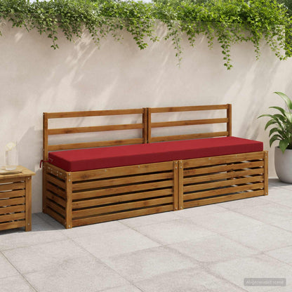 Bench Cushion SOEST 100% Polyester Wine Red 180 x 40 x 8 cm