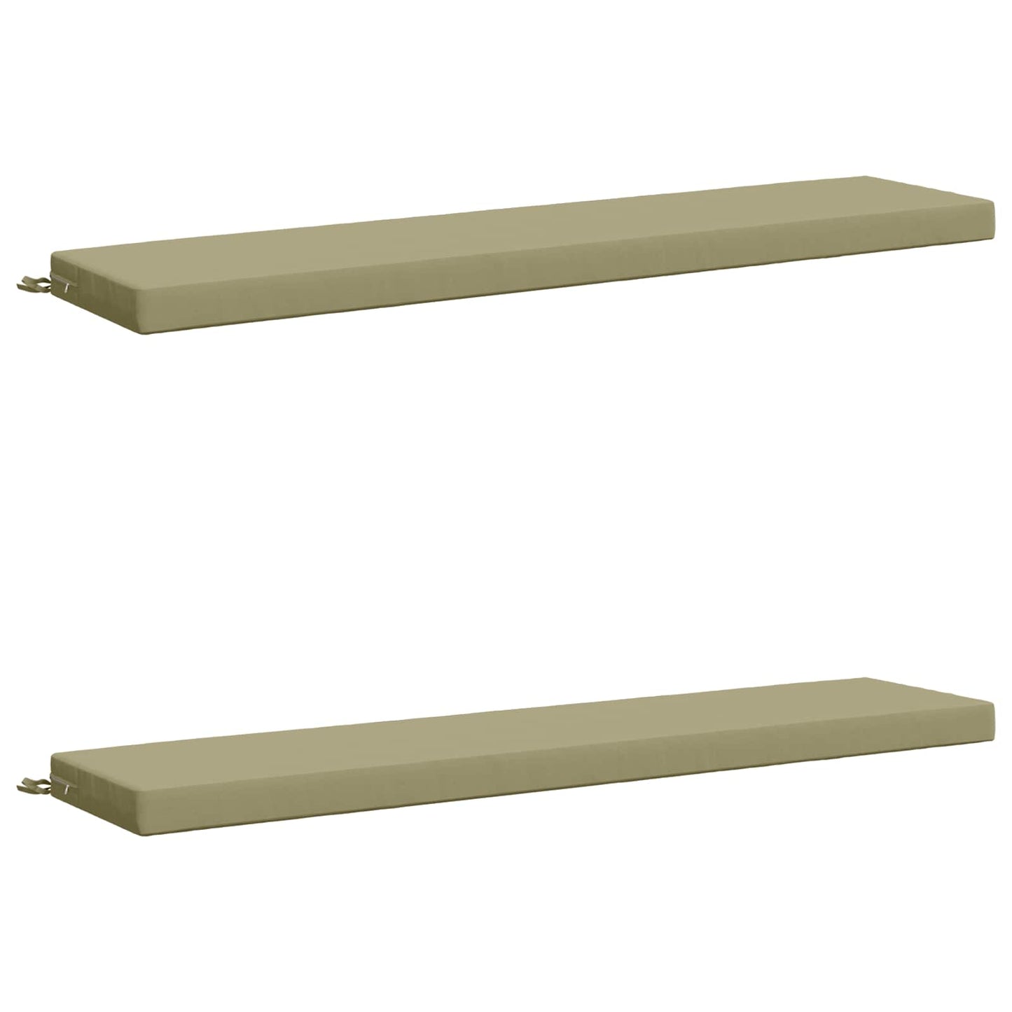 2-Piece Bench Cushions SOEST 2 pcs 100% Polyester Light Green