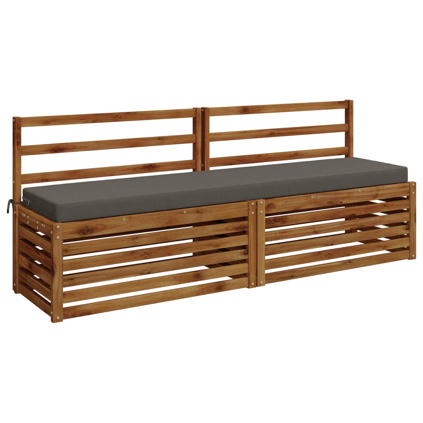 Bench Cushion SOEST 100% Polyester Grey 180 x 40 x 8 cm