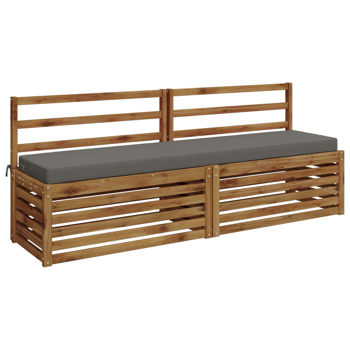 Bench Cushions SOEST 2 pcs 100% Polyester Grey 180 x 40 x 8 cm