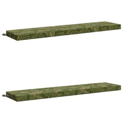 2-Piece Bench Cushions SOEST 2 pcs 100% Polyester Leaf Design