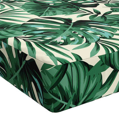 Bench Cushion SOEST 100% Polyester Leaf Pattern 180 x 40 x 8 cm