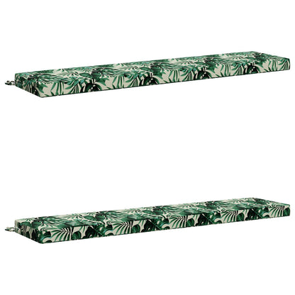 2-Piece Bench Cushions SOEST 2 pcs 100% Polyester Leaf Pattern