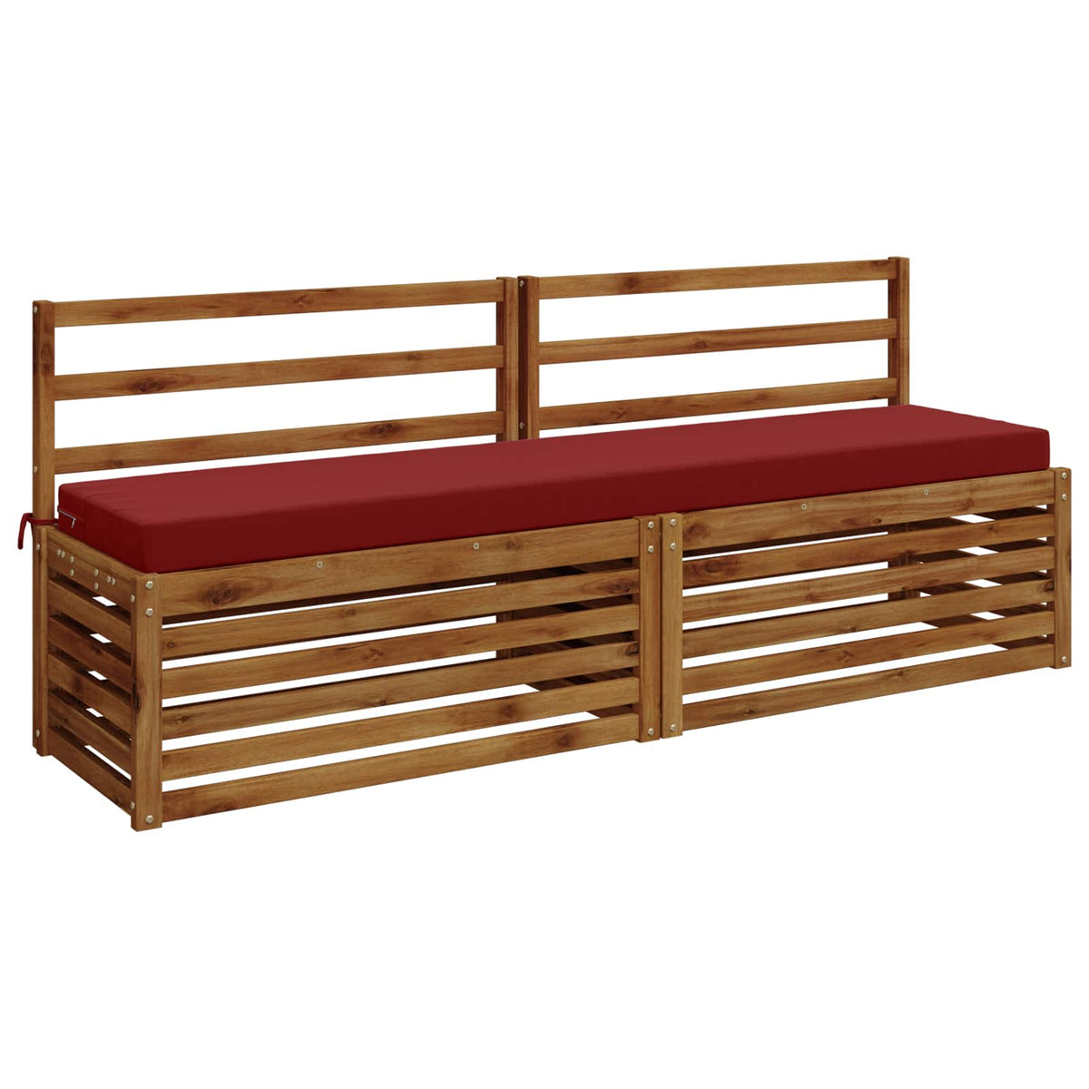Bench Cushion SOEST 100% Polyester Wine Red 180 x 40 x 8 cm