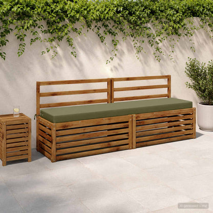 Bench Cushion SOEST 100% Polyester Olive Green 200 x 40 x 8 cm
