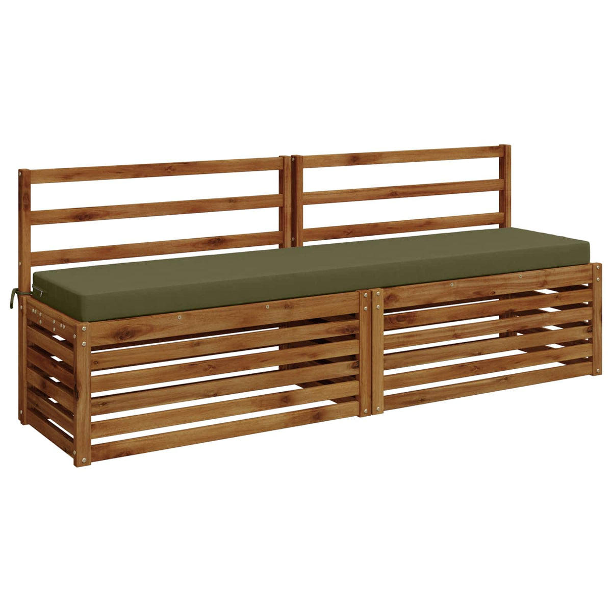 Bench Cushion SOEST 100% Polyester Olive Green 200 x 40 x 8 cm