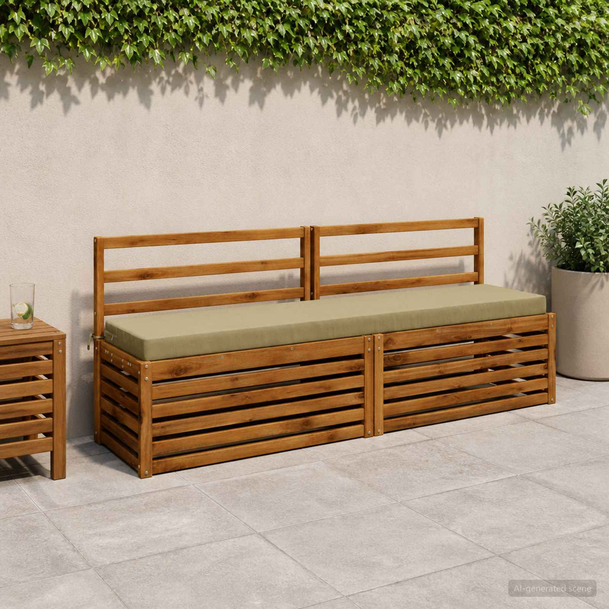 Bench Cushions SOEST 2 pcs 100% Polyester Light Green