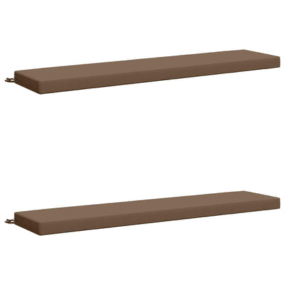 Bench Cushions SOEST 2 pcs 100% Polyester Taupe 200 x 40 x 8 cm