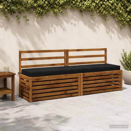 Bench Cushions SOEST 2 pcs 100% Polyester Black 200 x 40 x 8 cm