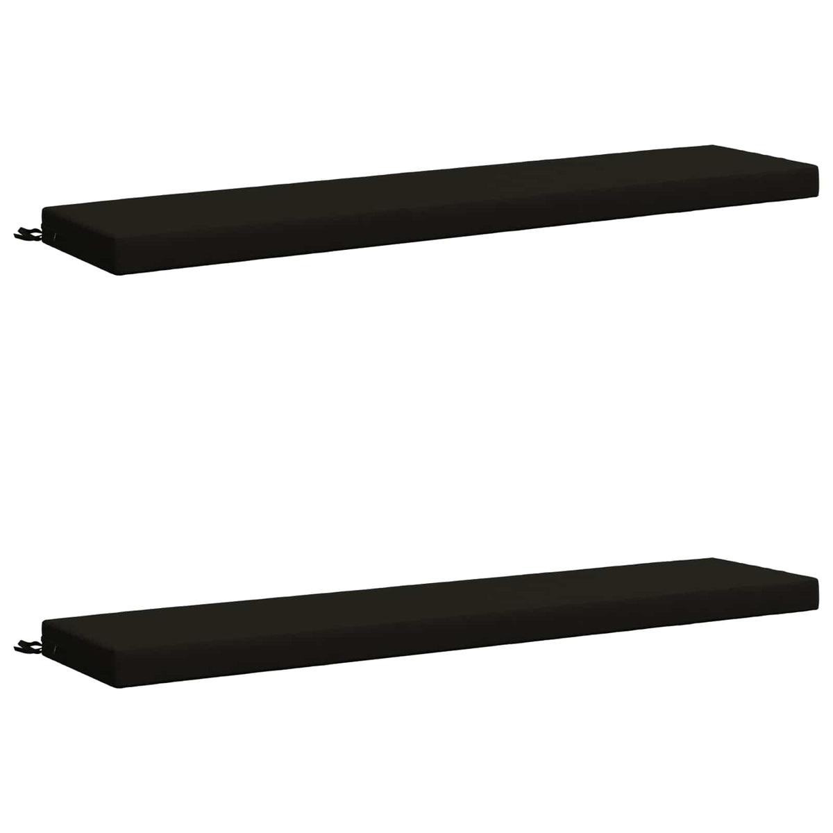 Bench Cushions SOEST 2 pcs 100% Polyester Black 200 x 40 x 8 cm