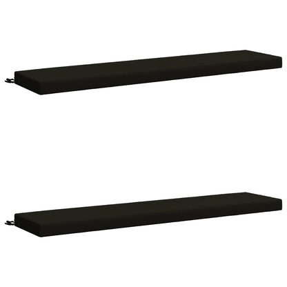 Bench Cushions SOEST 2 pcs 100% Polyester Black 200 x 40 x 8 cm