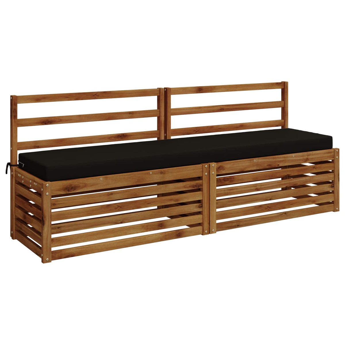 Bench Cushions SOEST 2 pcs 100% Polyester Black 200 x 40 x 8 cm
