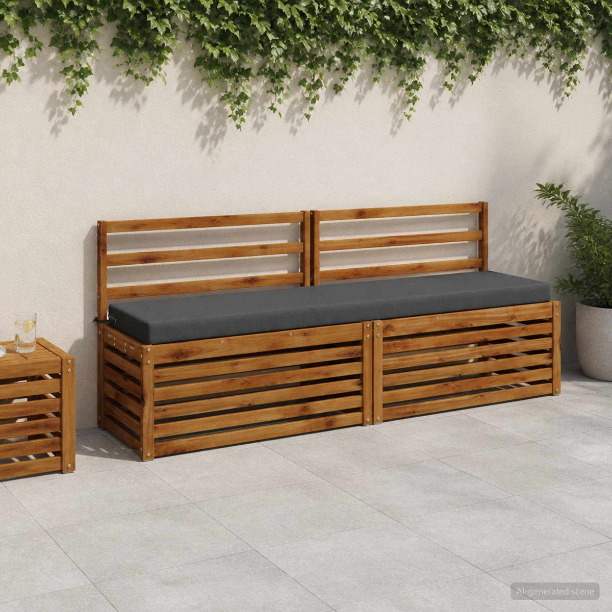 2-Piece Bench Cushions SOEST 2 pcs 100% Polyester Anthracite