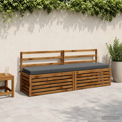 2-Piece Bench Cushions SOEST 2 pcs 100% Polyester Grey