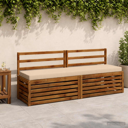 Bench Cushions SOEST 2 pcs 100% Polyester Cream 200 x 40 x 8 cm