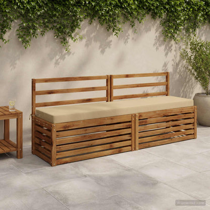 Bench Cushion SOEST 100% Polyester Beige 200 x 40 x 8 cm