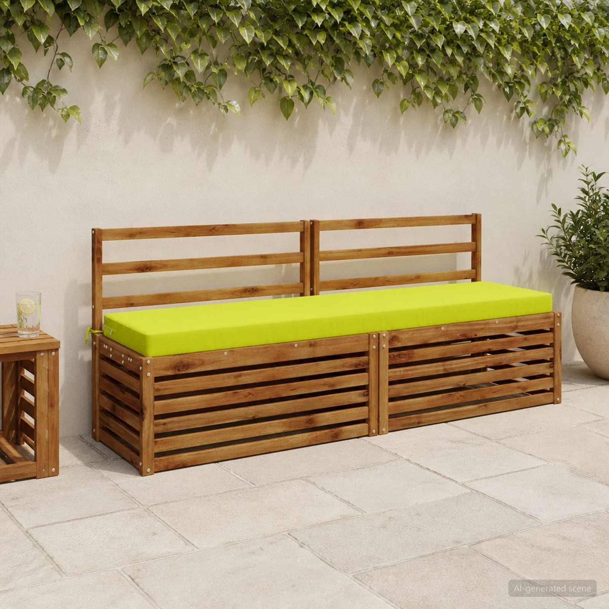 Bench Cushions SOEST 2 pcs 100% Polyester Bright Green