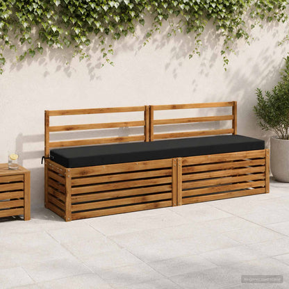 Bench Cushion SOEST 100% Polyester Black 200 x 40 x 8 cm