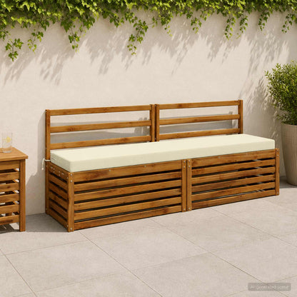 Bench Cushions SOEST 2 pcs 100% Polyester Cream 200 x 40 x 8 cm