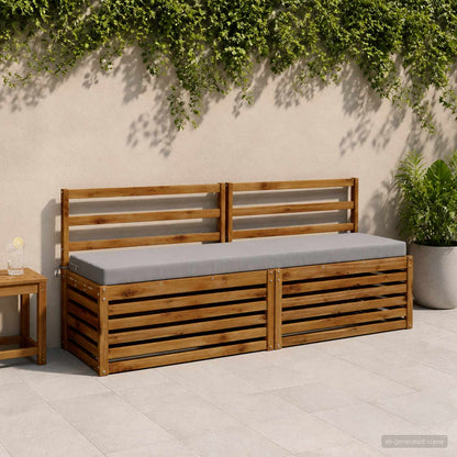 2-Piece Bench Cushions SOEST 2 pcs 100% Polyester Grey