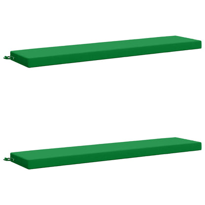 Bench Cushions SOEST 2 pcs 100% Polyester Green 200 x 40 x 8 cm