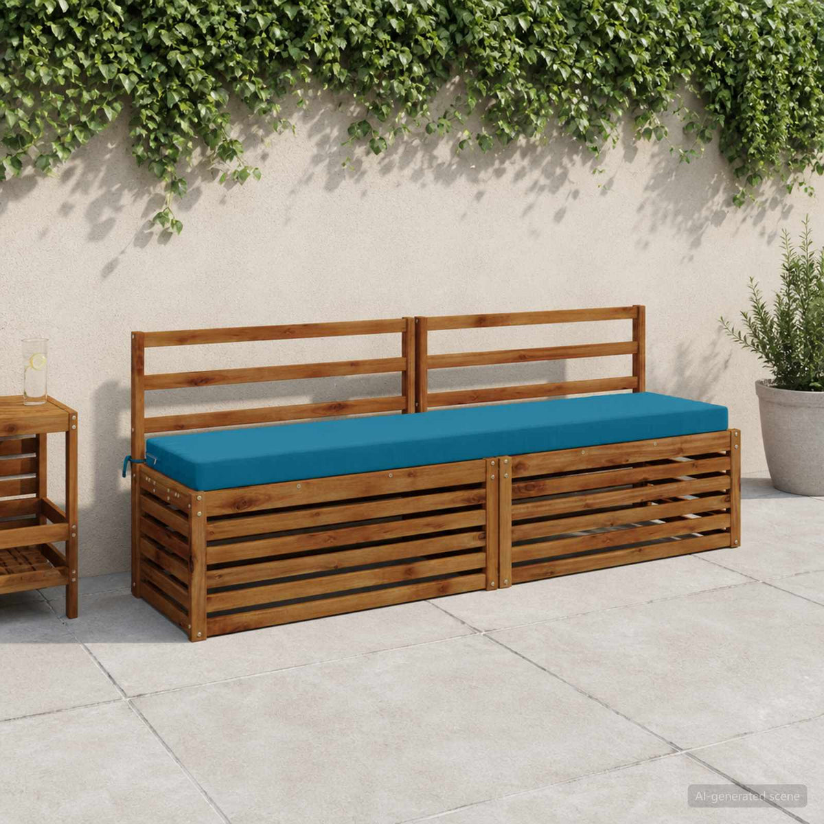 Bench Cushions SOEST 2 pcs 100% Polyester Light Blue