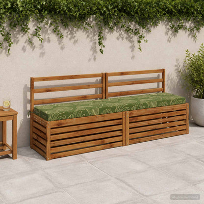 2-Piece Bench Cushions SOEST 2 pcs 100% Polyester Leaf Design