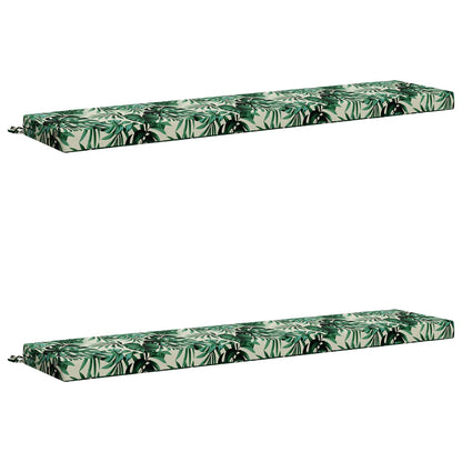 Bench Cushions SOEST 2 pcs 100% Polyester Leaf Pattern