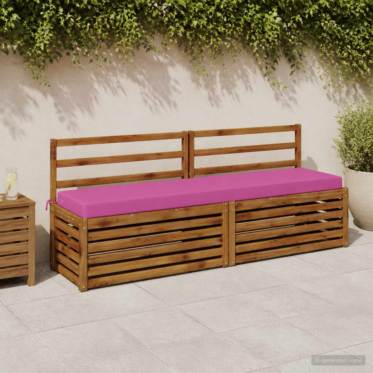 Bench Cushions SOEST 2 pcs 100% Polyester Pink 200 x 40 x 8 cm
