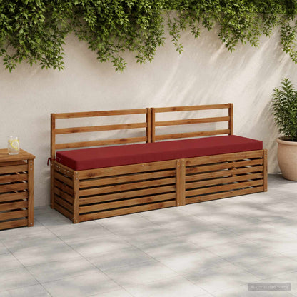 2-Piece Bench Cushions SOEST 2 pcs 100% Polyester Wine Red