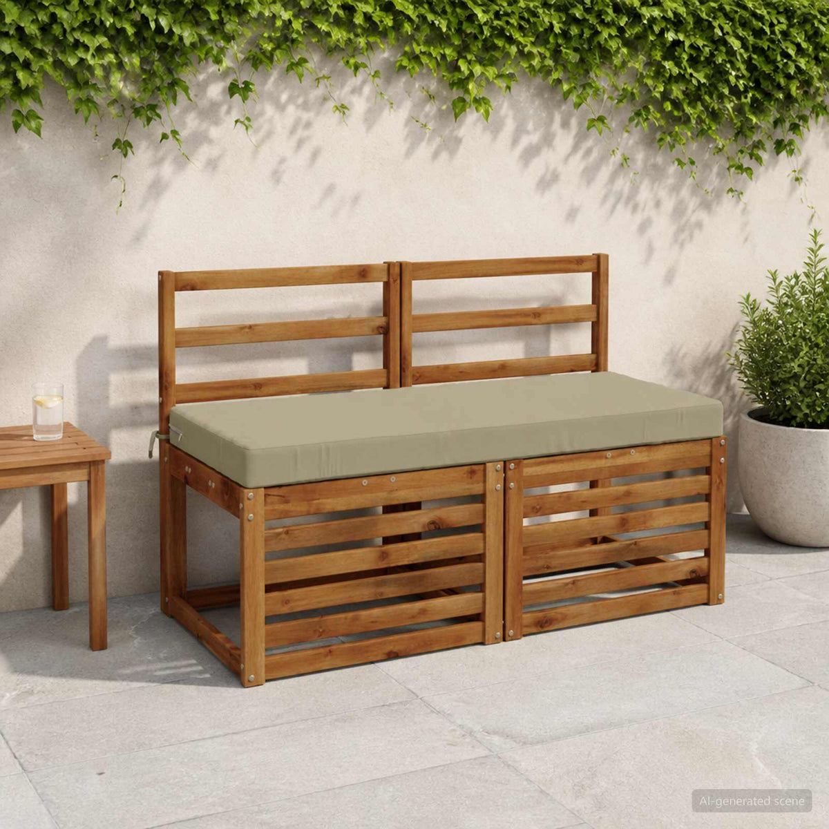 Bench Cushions SOEST 2 pcs 100% Polyester Light Green